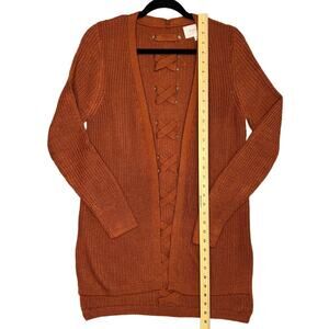 NWT Pinque Burnt Orange Textured Cardigan